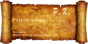 Pitrik Kinga névjegykártya